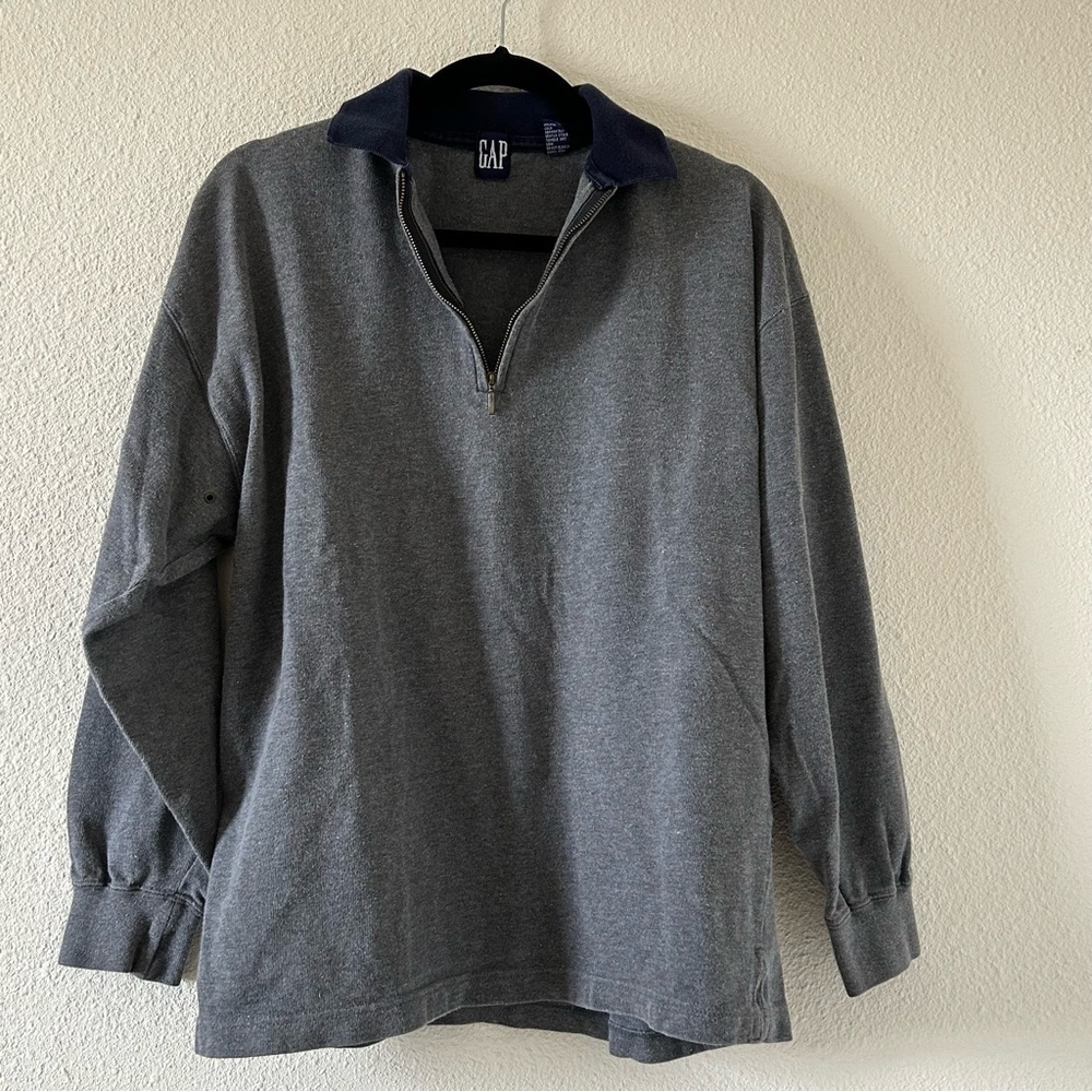 GAP VTG Pop On 1/3 Zip collar Sweater Men Sz Small